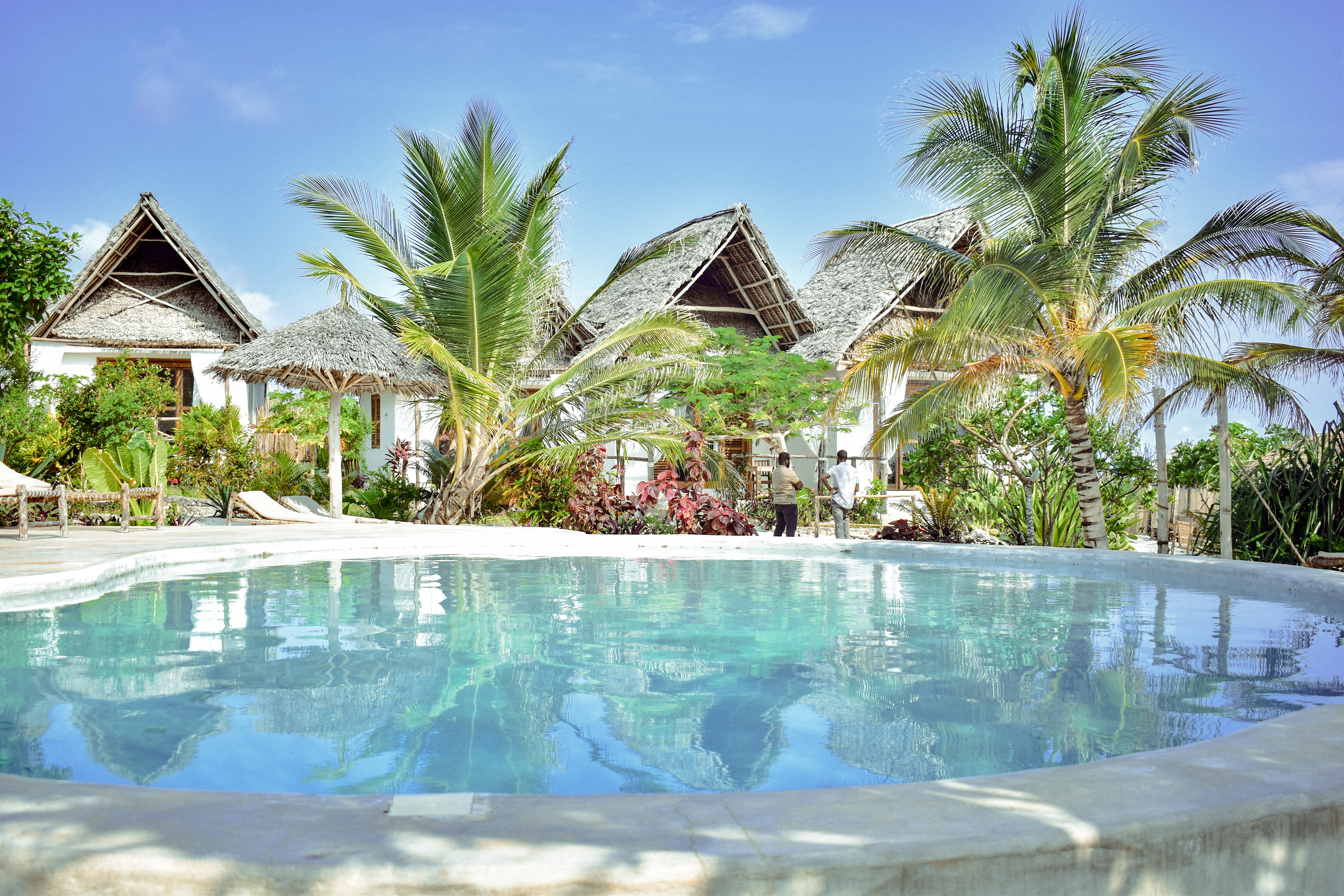 Amateur hotel pool photo - overexposed, unedited