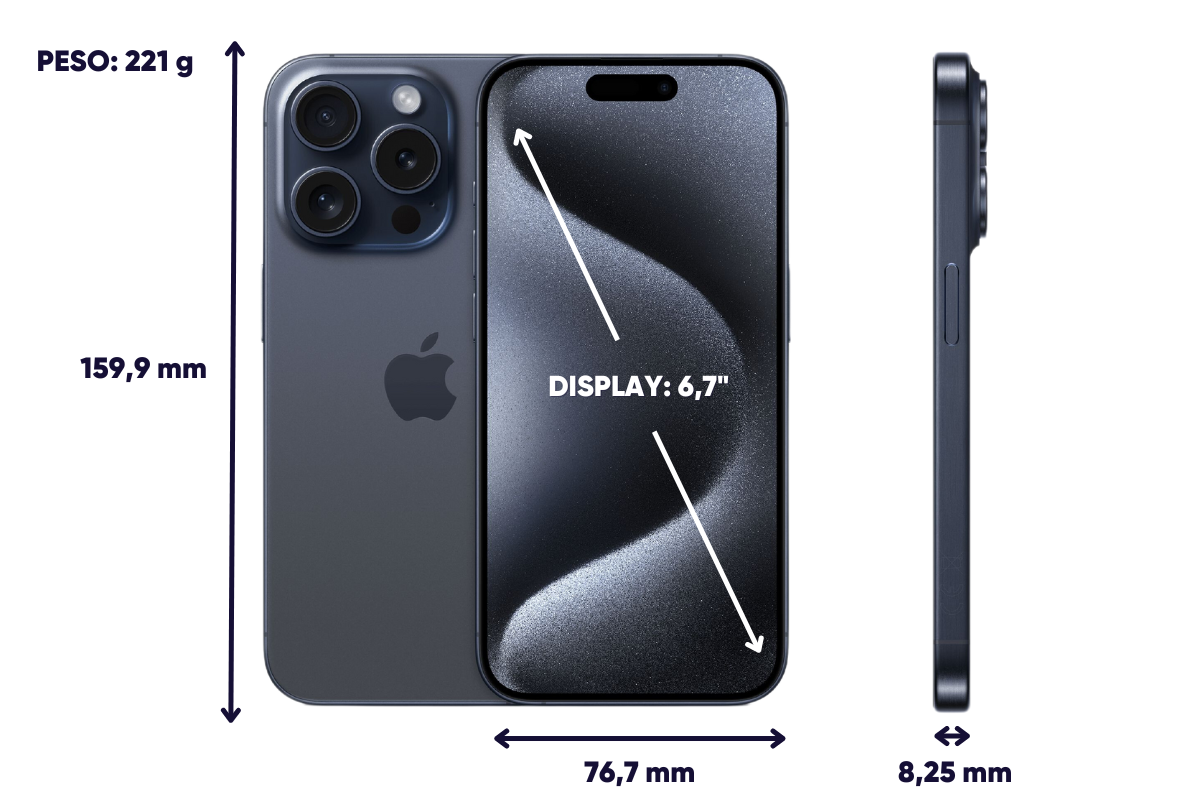 Dimensiones iPhone 15 Pro
