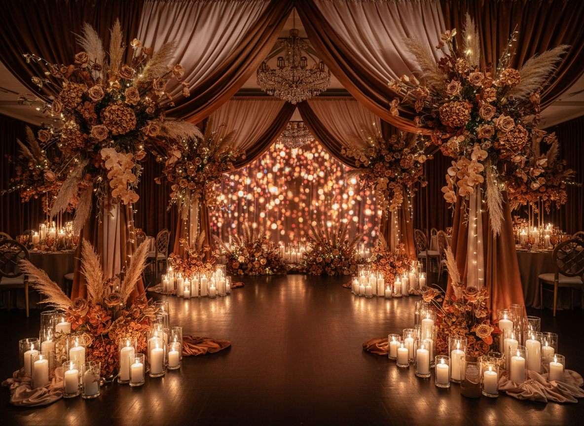 Luxury warm-toned event ambiance