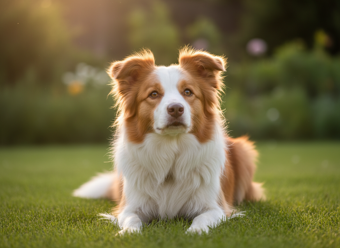 Border collie lying on grass, your observations matter