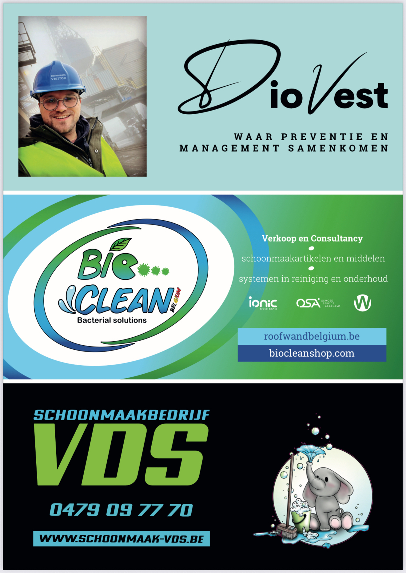 Diovest, BioClean Belgium en VDS Schoonmaakbedrijf — drie bedrijven, één missie