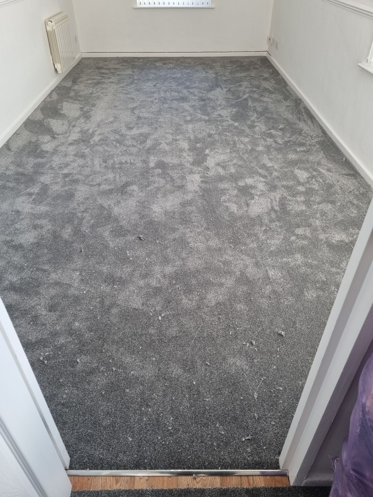 Freshly carpeted room
