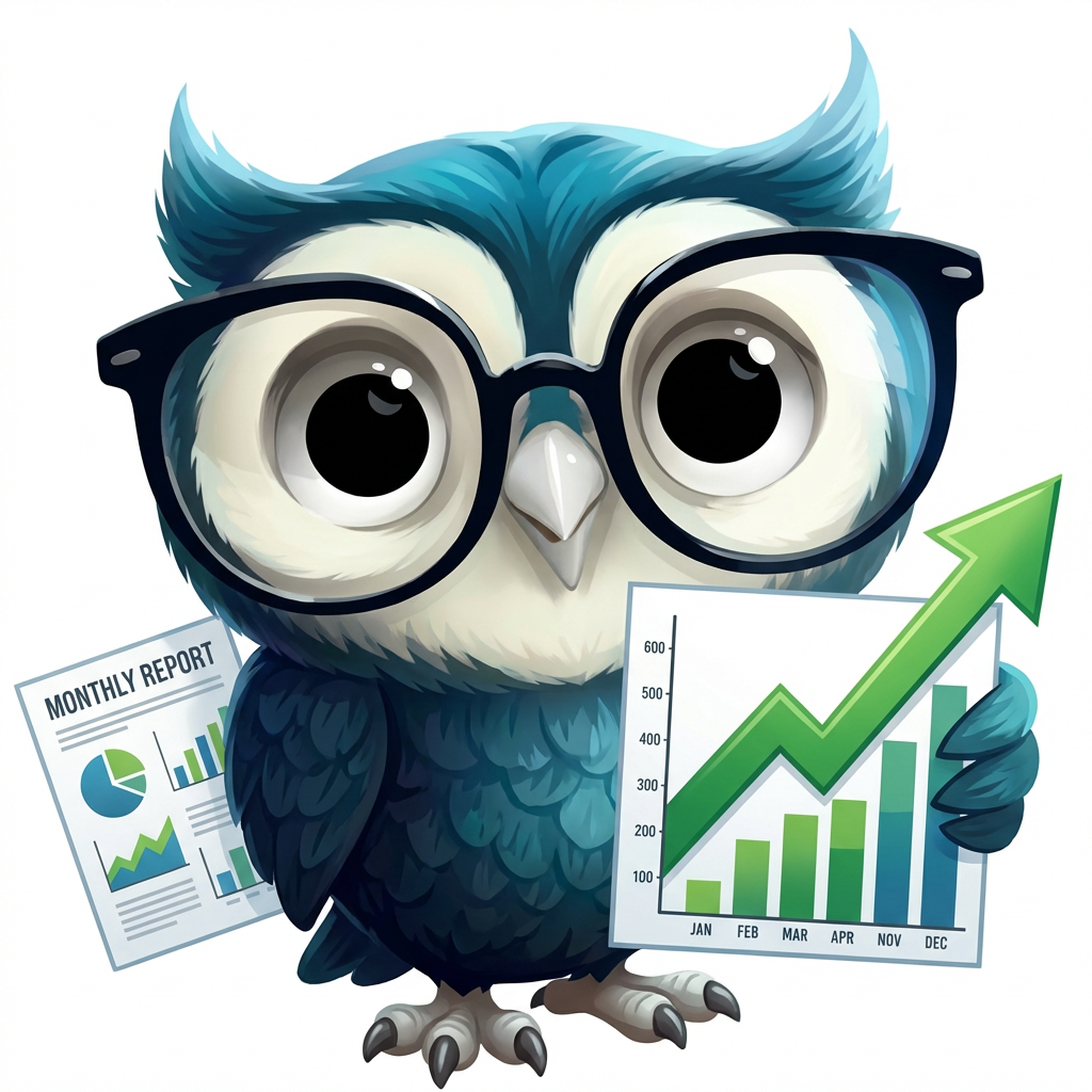 NiTSY.UK owl illustrating step 4: Monthly Visibility Summary