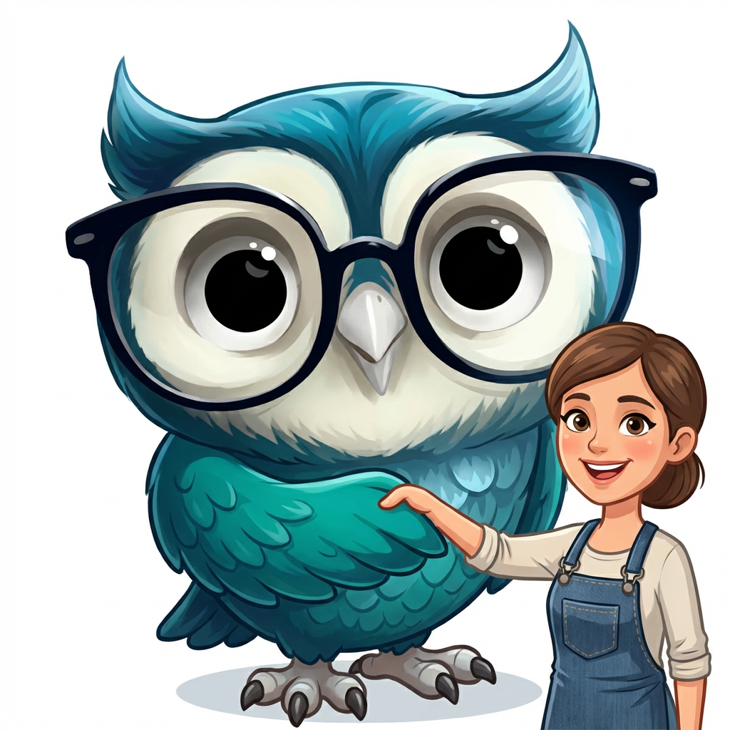 NiTSY.UK owl illustrating step 1: Nice To See You