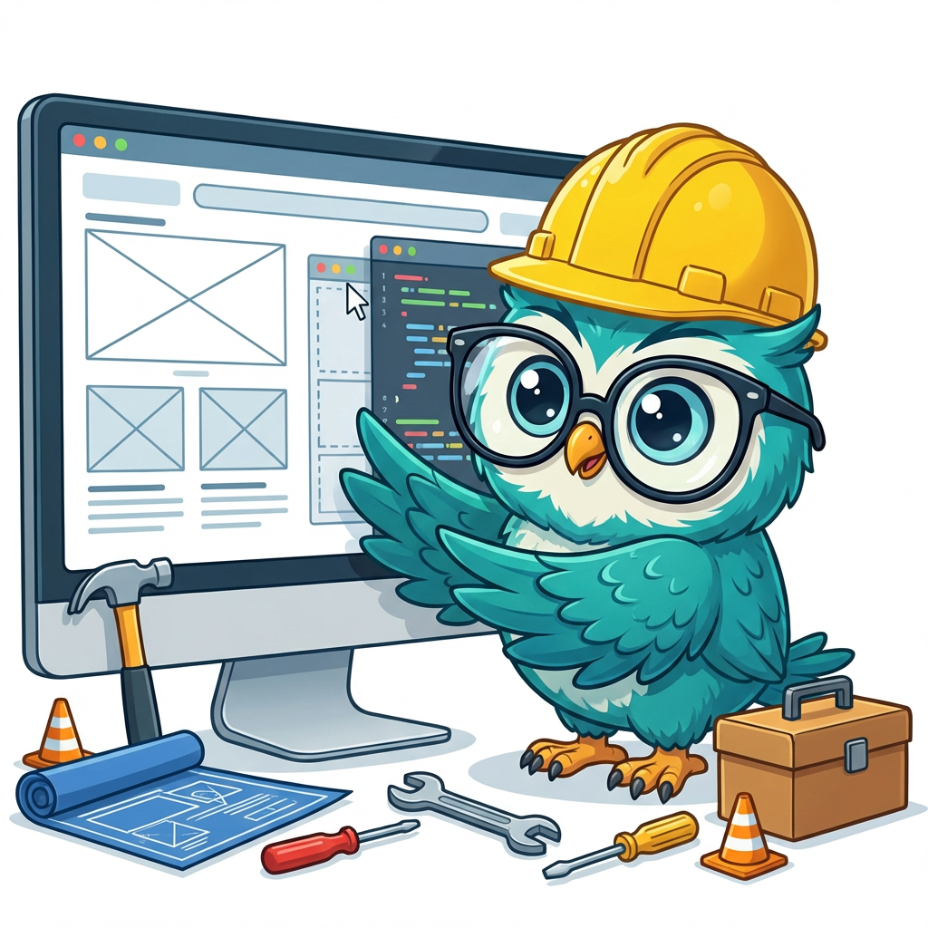 NiTSY.UK owl illustrating step 2: We Build Your Presence