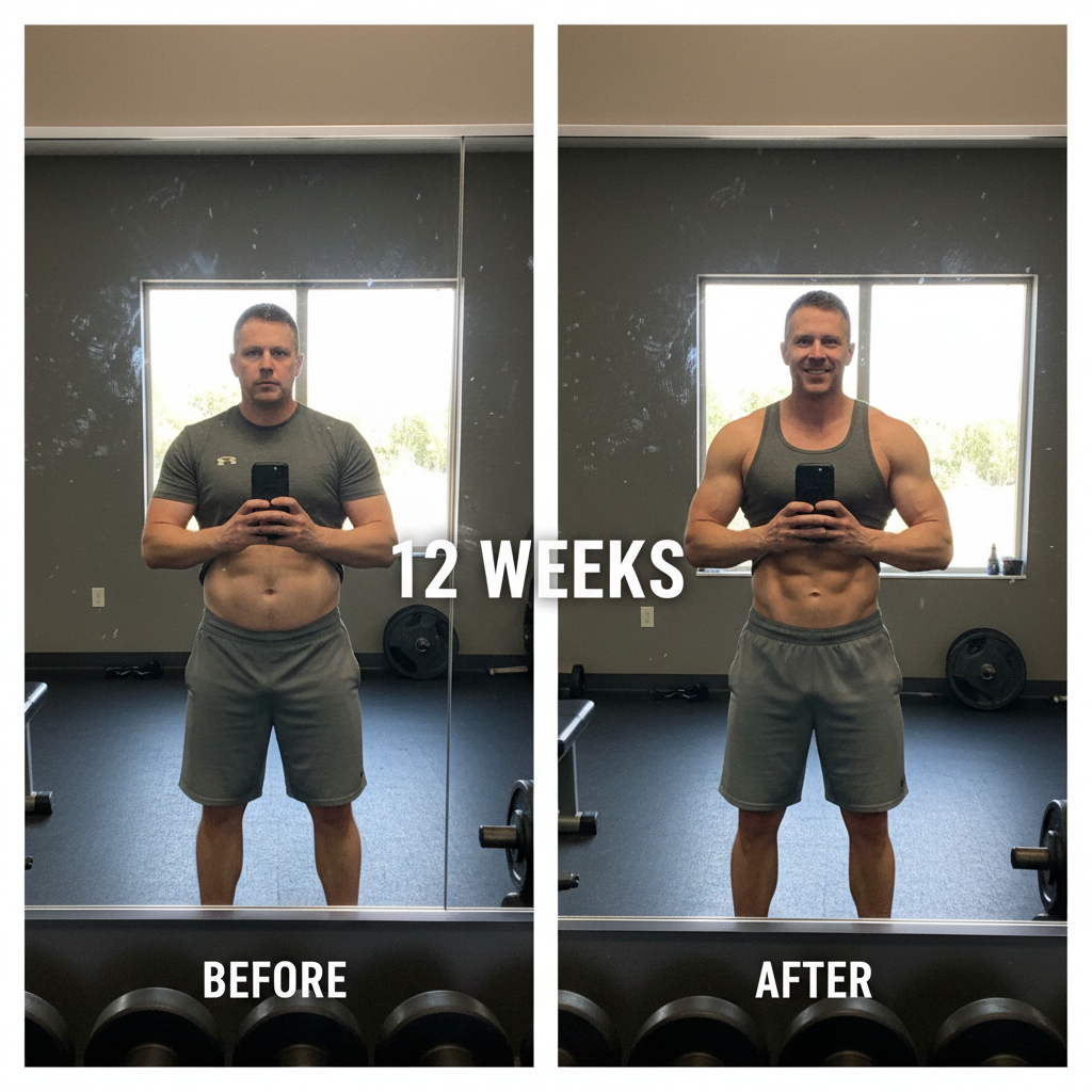 Before and after transformation journey