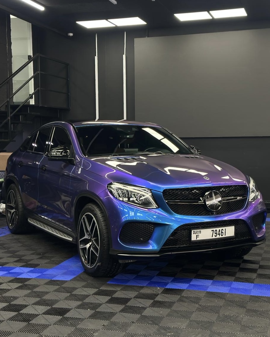 Mercedes GLE Aurora Purple Blue Wrap — Pentagon Performance Dubai