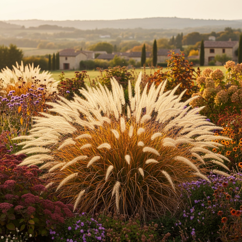 Pennisetum Hameln with autumn plumes