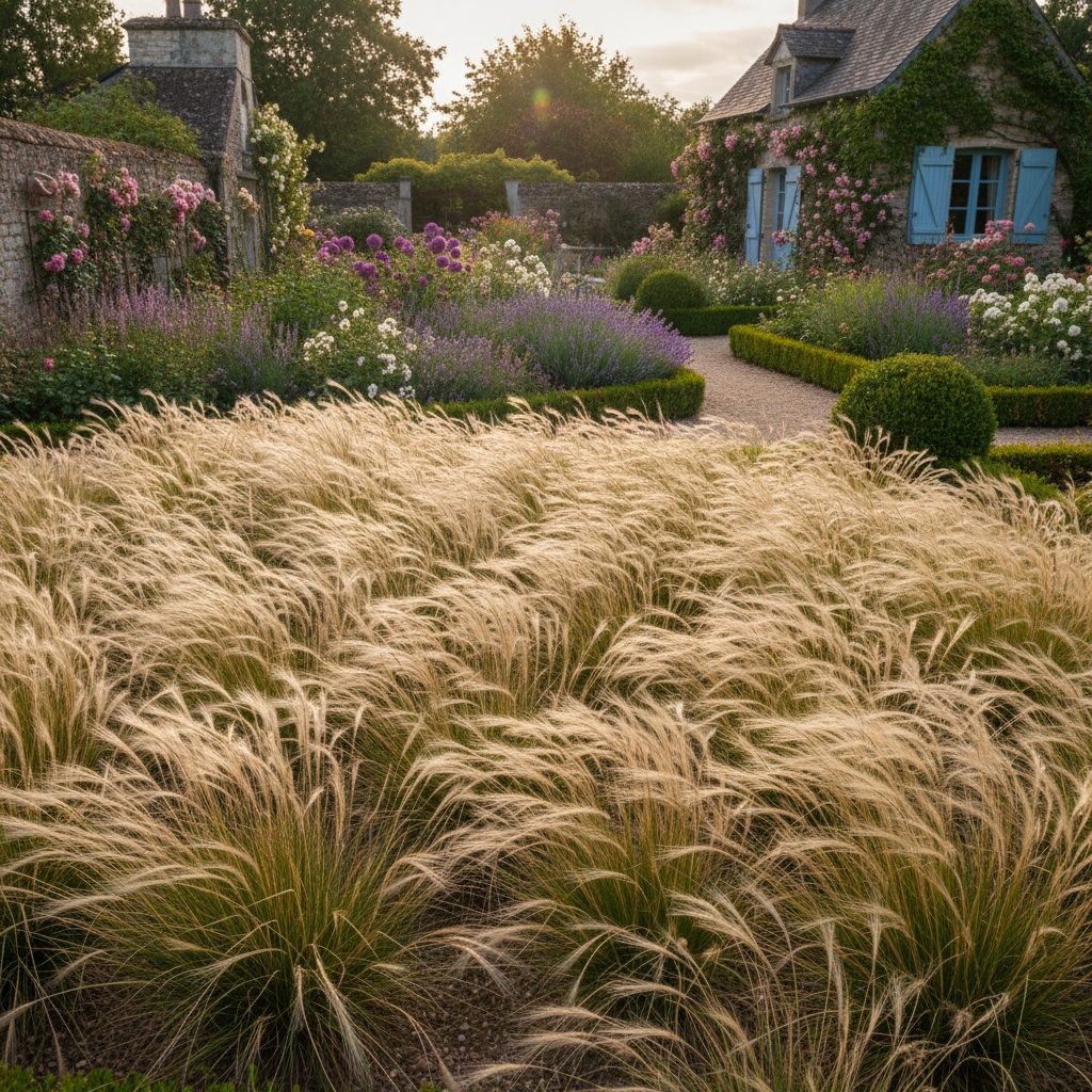 Stipa tenuissima moving in the wind