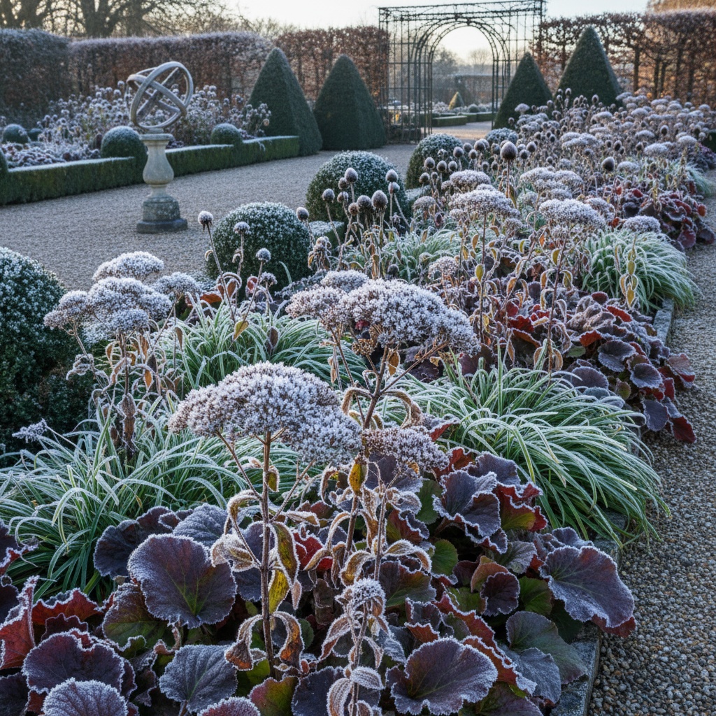 Winter hardy perennial border
