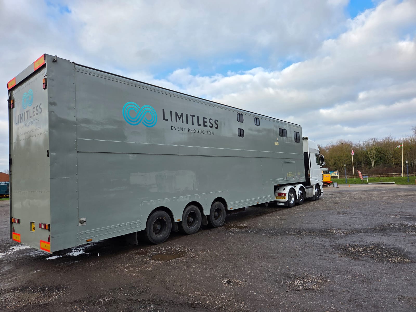 Limitless Event Production branded HGV truck — full-service event production company based in Yorkshire