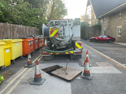 Foul tank servicing and drain jetting Pendleside Hospice Burnley Lancashire