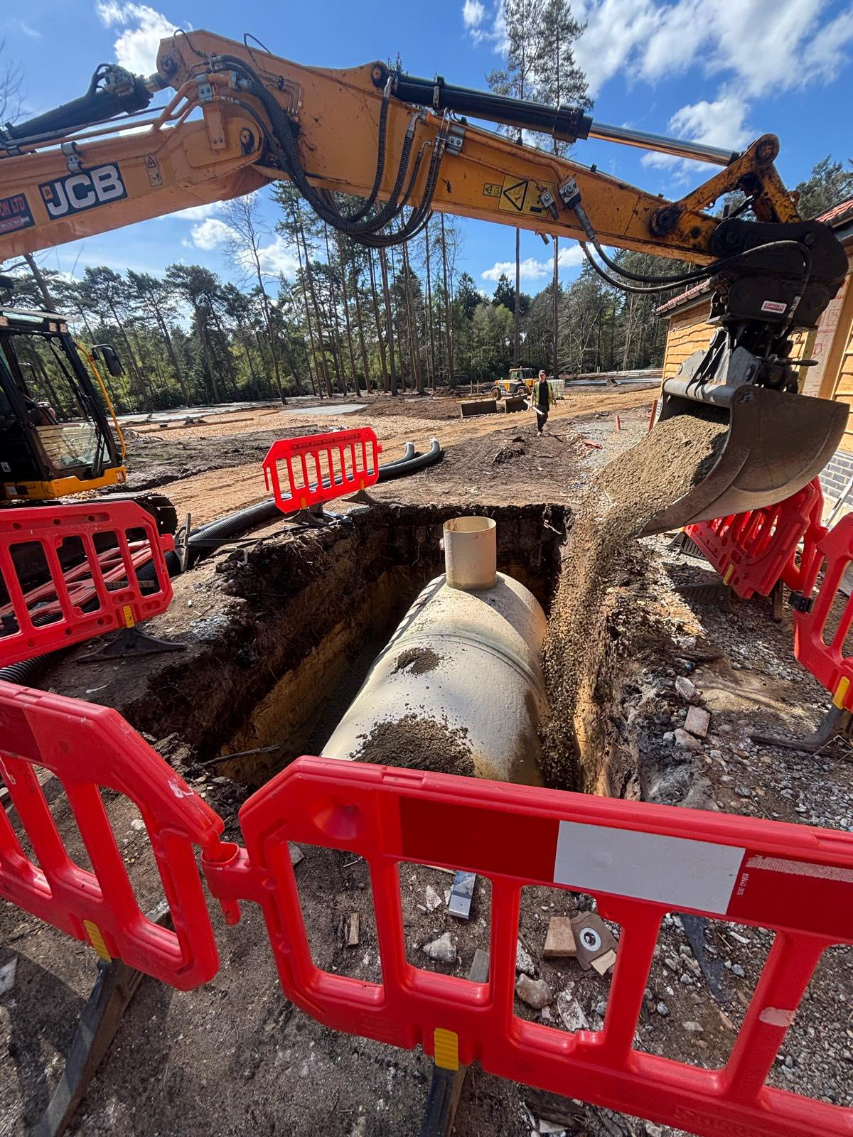 Deep excavation and underground tank installation — M.Smithson LTD drainage groundworks contractor