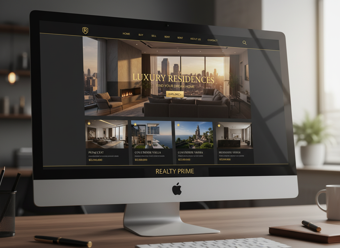 Exemple de site web Immobilier créé par Traficeo - Prestige Immo