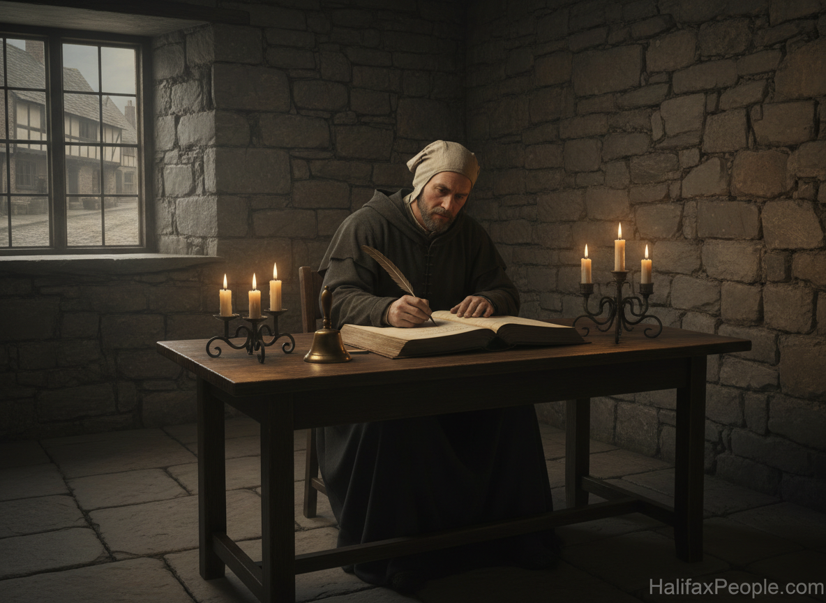 Halifax 1631 - parish register scene - HalifaxPeople.com