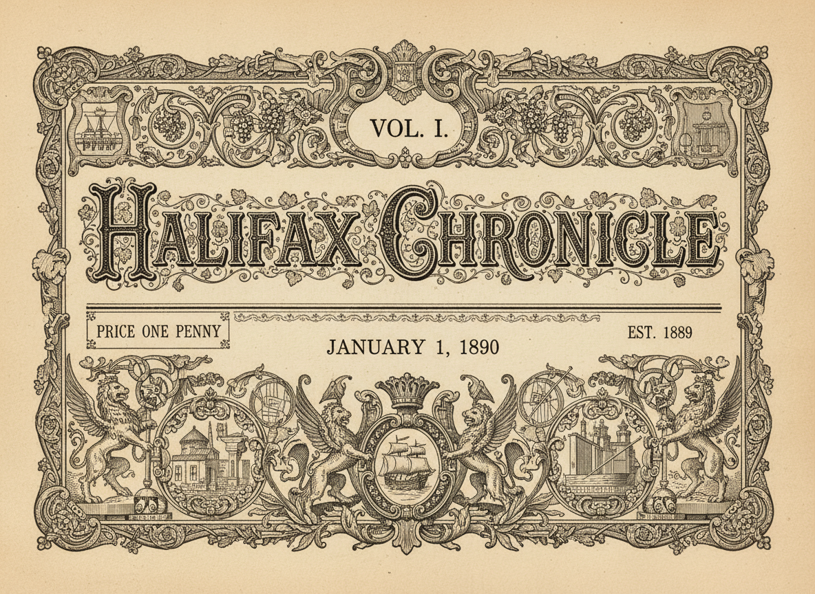 Halifax Chronicle masthead, January 1st, 1890