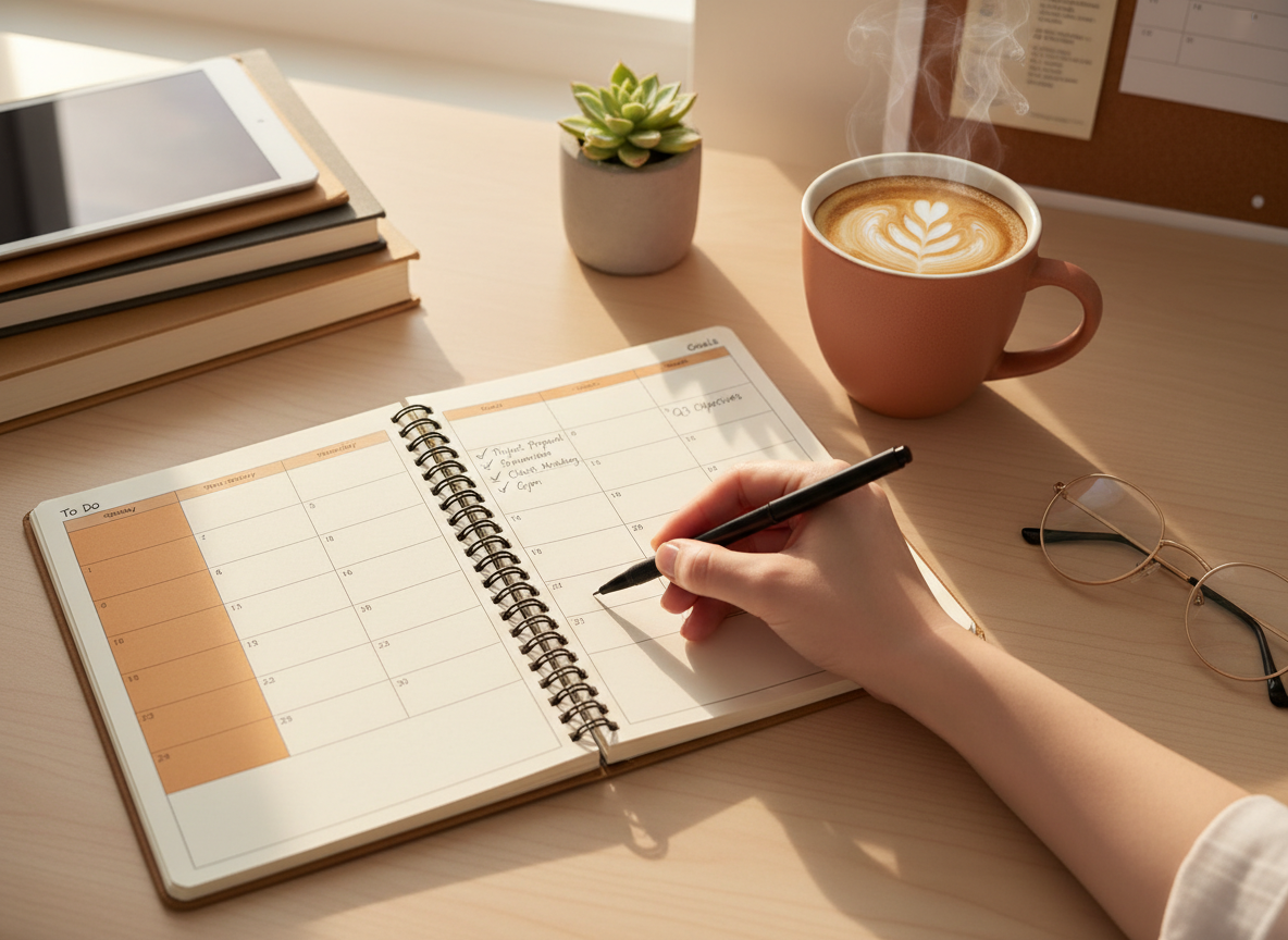 Weekend schedule and calendar planning for side hustle