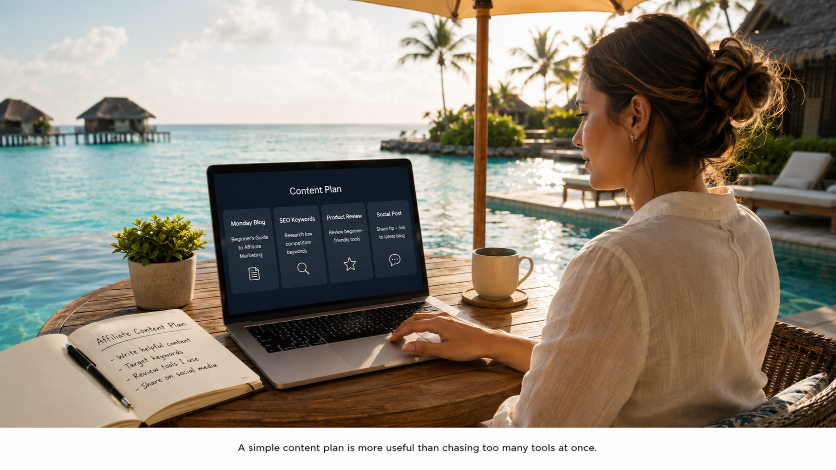 Simple content planning setup for a beginner affiliate marketing website