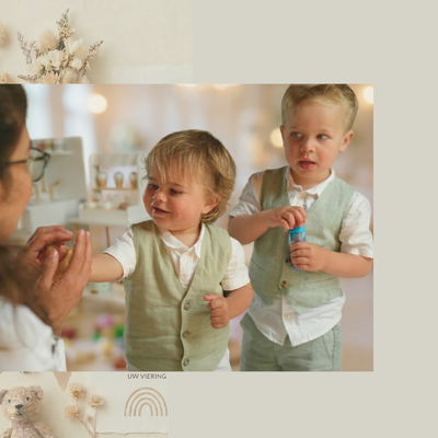 Nanny speelt met kinderen bij een bruiloft