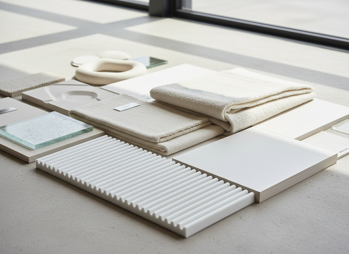 Textured white materials