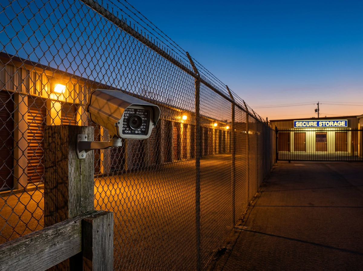 CCTV security camera at storage facility