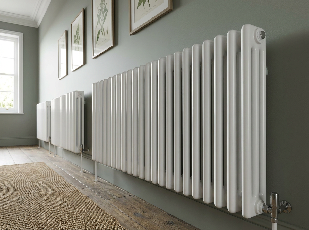 Column radiators suitable for low temperature heat pump systems