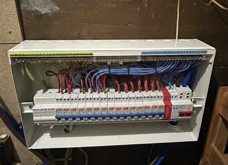 Completed Live Electrical RCBO consumer unit installation with SPD, fuse board upgrade by Power Team Electrics