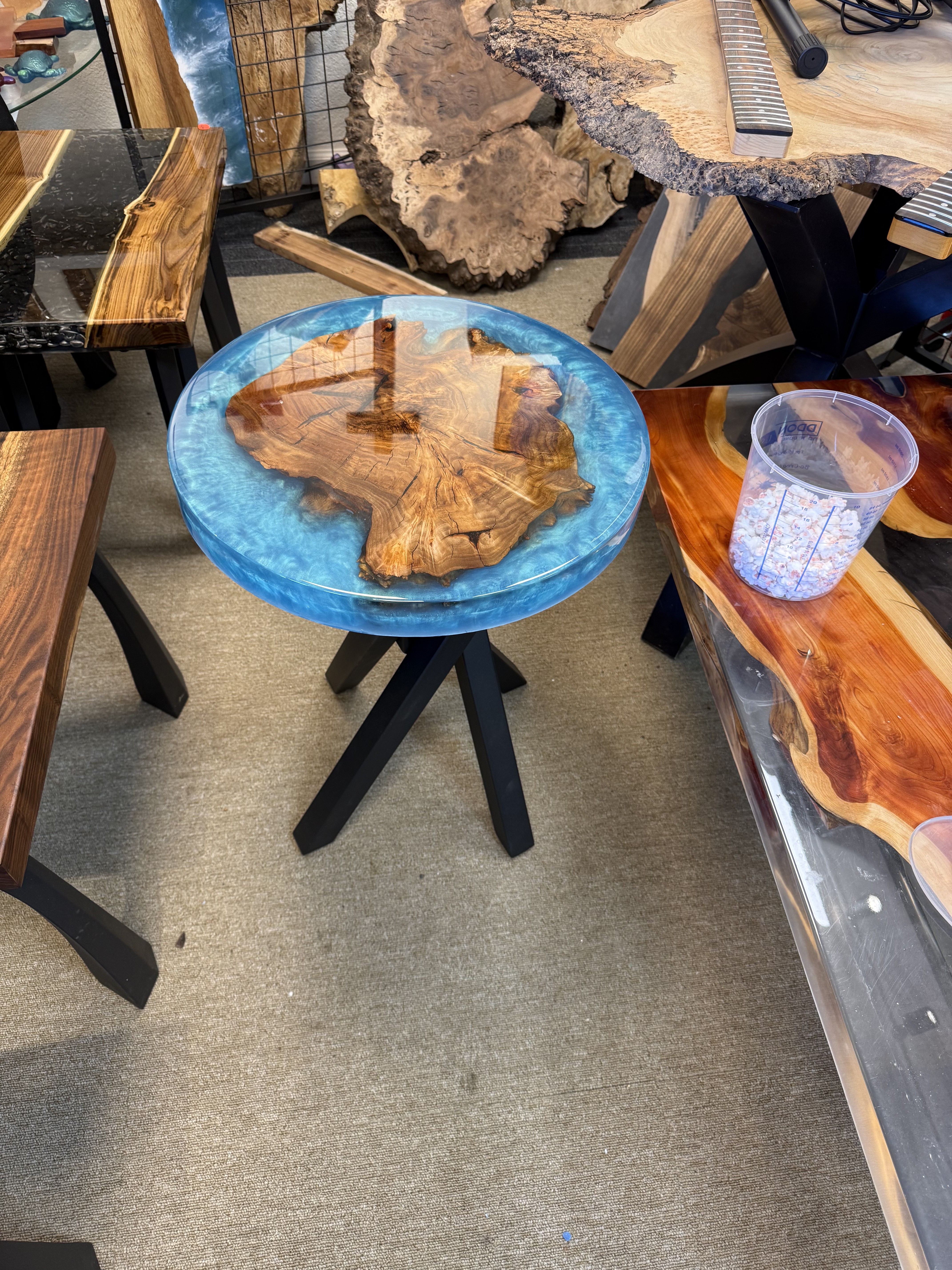 Epoxy River Board with Keepsakes