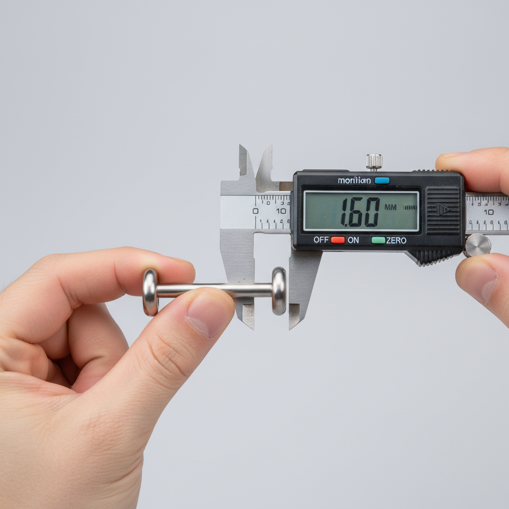 Piercing meten met digitale schuifmaat