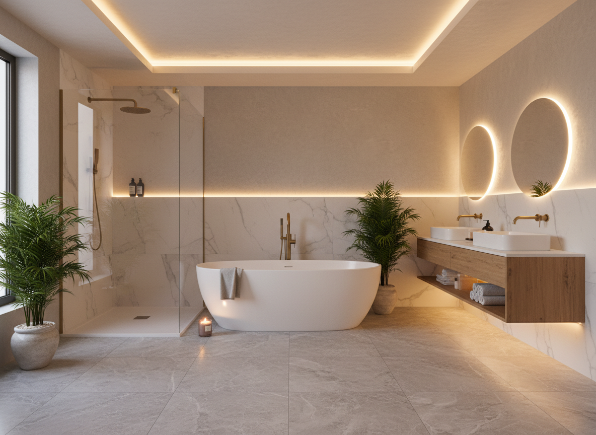 Sōya luxury vinyl in badkamer