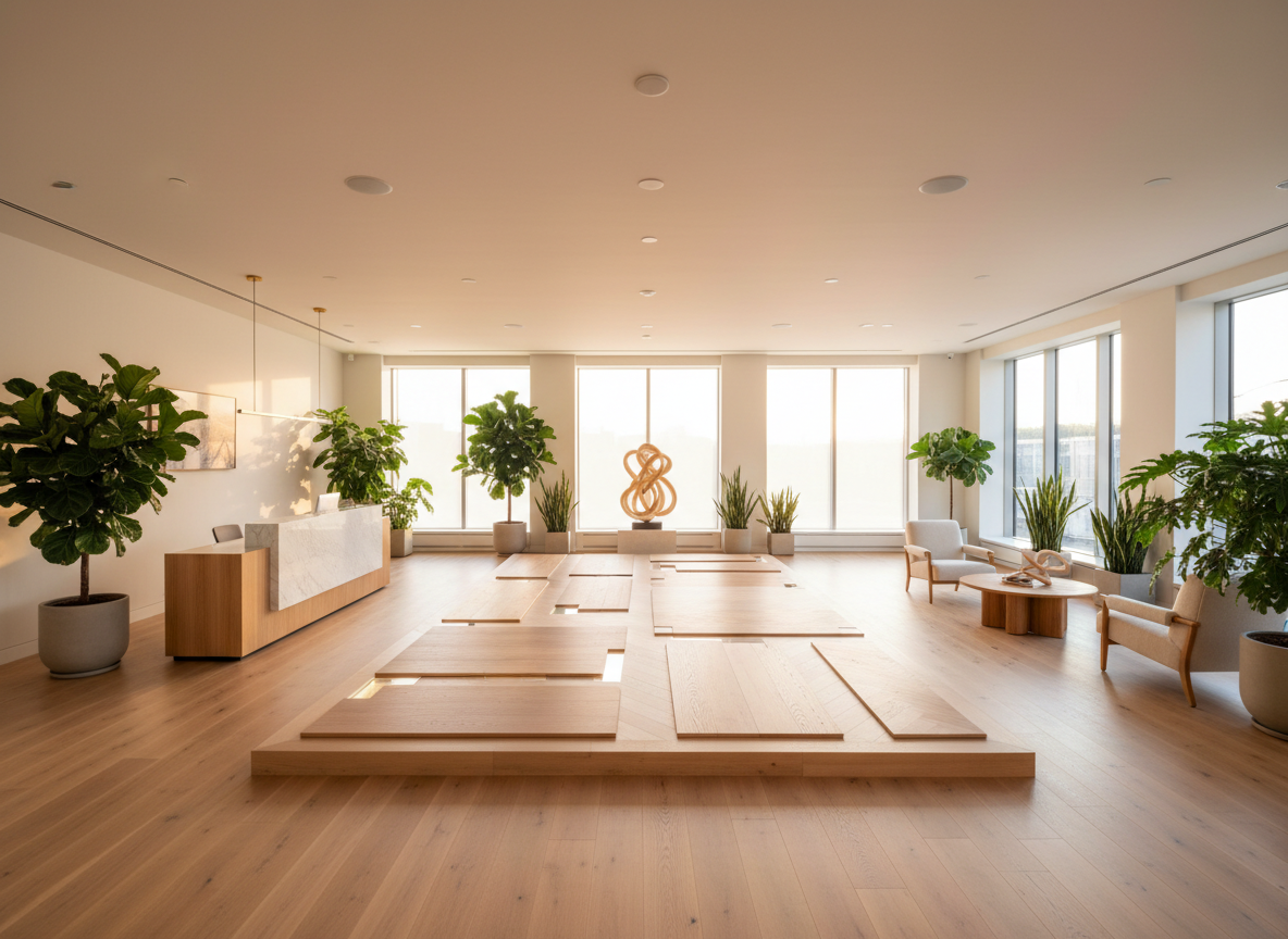 Modern flooring and wall panel showroom