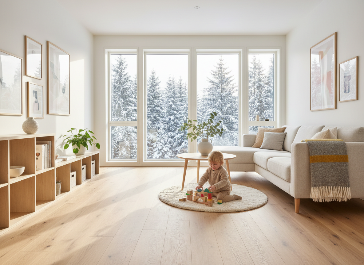 Moderne woonkamer met Dureco vloer