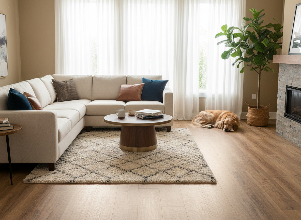 Sōya luxury vinyl in woonkamer