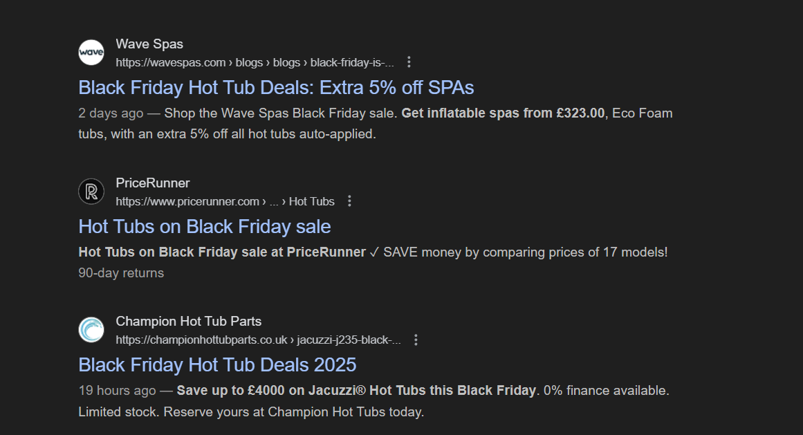 Google SERP Screenshot